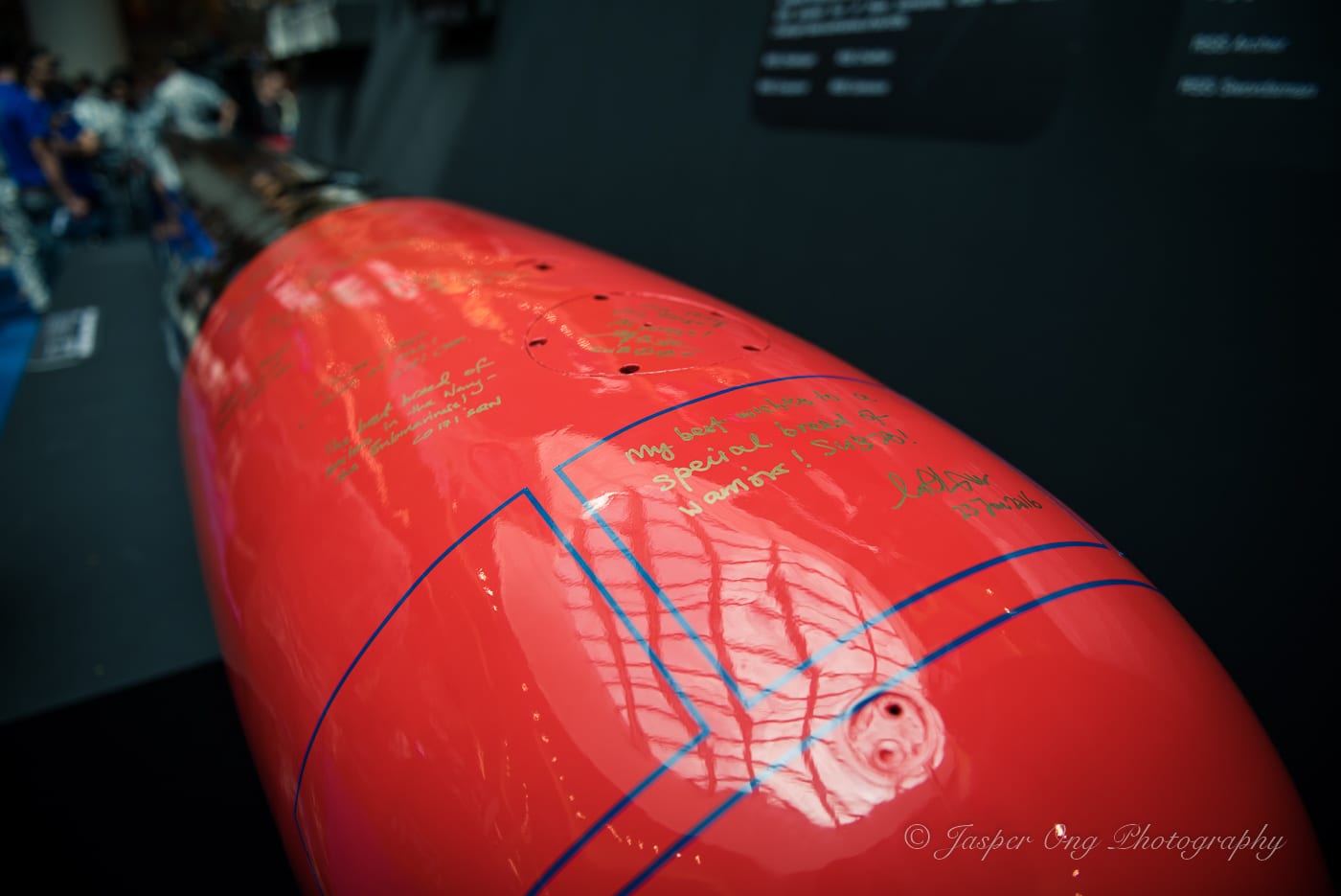 Autograph on the torpedo exhibit